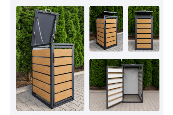 ZABUDOWA ŚMIETNIKOWA 1x120L kolor DREWNO